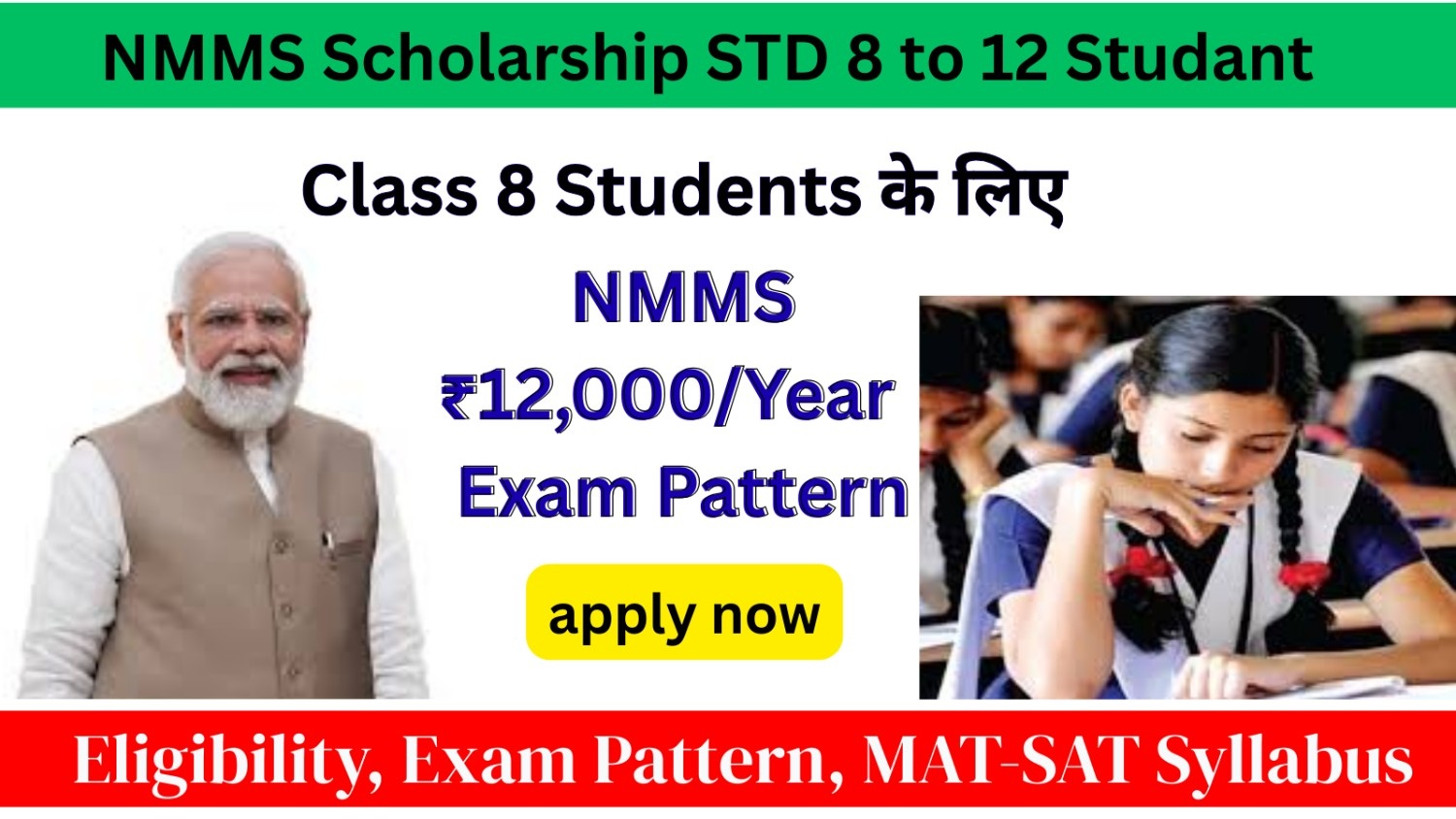 NMMS Scholarship STD 8 to 12 Studant